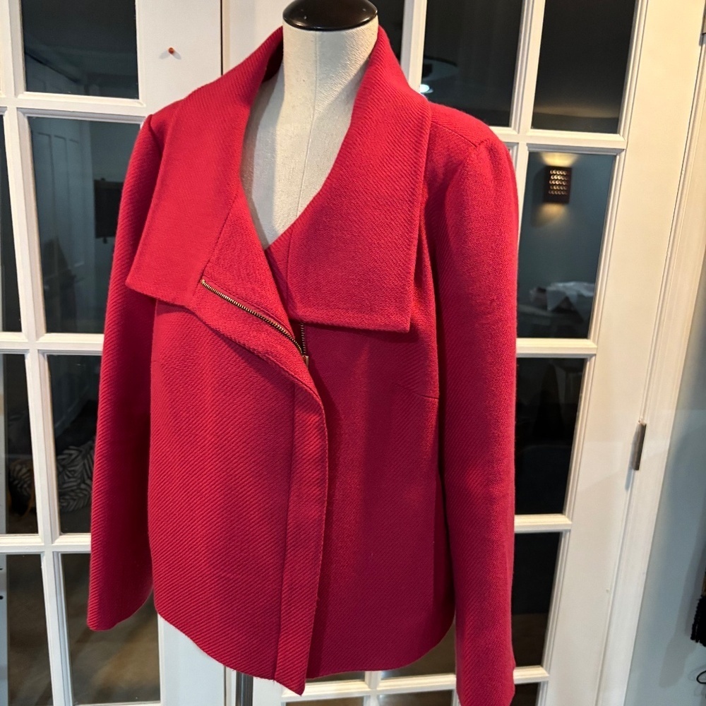 Talbots Wool Mix Jacket Sz 16w Pink